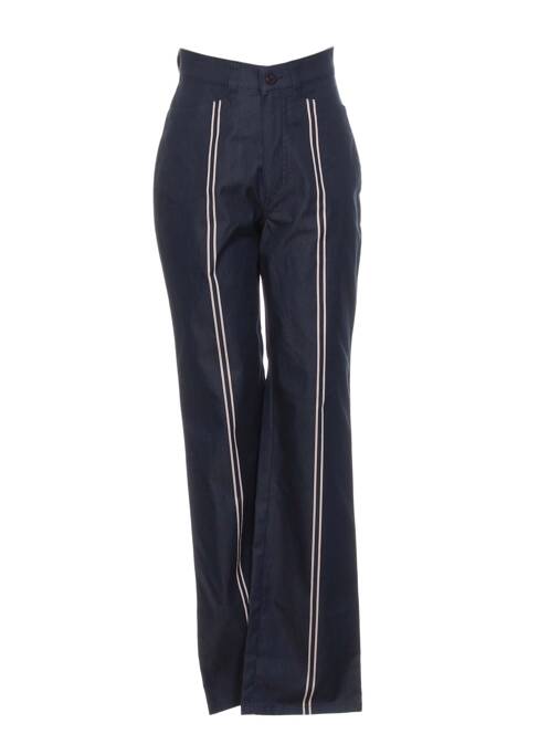 Pantalon droit bleu BRUNO SAINT HILAIRE pour femme