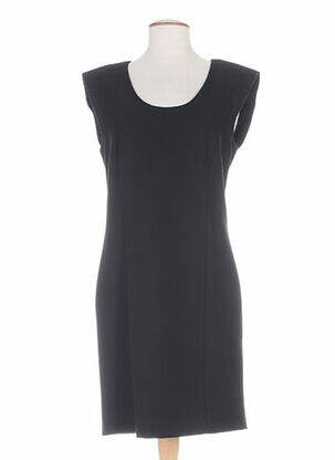 Robe mi-longue sans manche sans manche noir LAUREN VIDAL femme