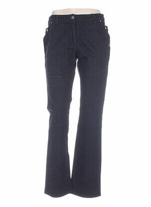 Pantalon droit fermeture zippée sous rabat boutonné taille normale noir MYBO femme