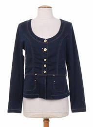 Veste casual col rond bleu MYBO femme