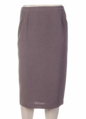 Jupe mi-longue coupe droite marron GEVANA femme