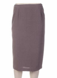 Jupe mi-longue coupe droite marron GEVANA femme