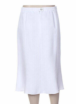 Jupe mi-longue coupe droite évasée sur le bas blanc SOMMERMANN femme