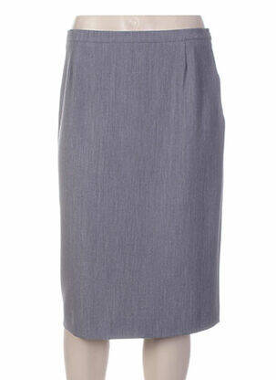 Jupe mi-longue fermeture zip latéral gris DIANA GALLESI femme