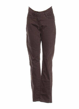 Pantalon slim taille basse taille basse marron SANDWICH femme