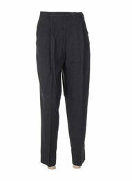 Pantalon droit taille haute taille haute gris WALL STREET femme