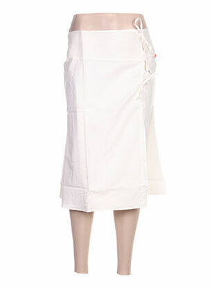 Jupe mi-longue taille normale blanc IDEO femme