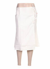 Jupe mi-longue taille normale blanc IDEO femme