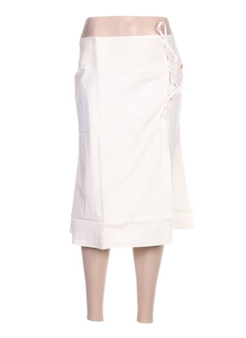 Jupe mi-longue taille normale blanc IDEO femme