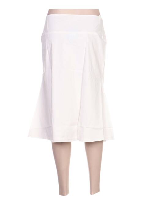 Jupe mi-longue taille normale blanc IDEO femme