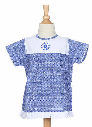 Top manches courtes manches courtes bleu IDEO fille