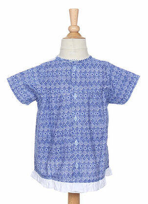 Top manches courtes manches courtes bleu IDEO fille