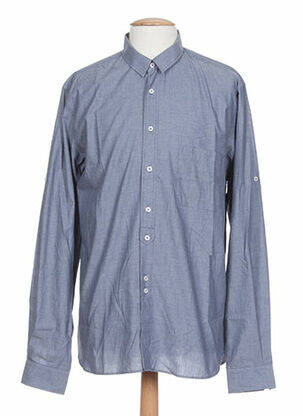 Chemise manches longues poches poitrine bleu COUTURIST homme