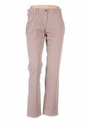 Pantalon chino fermeture zippée sous rabat boutonné taille normale marron COUTURIST femme