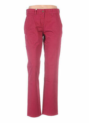 Pantalon chino fermeture zippée sous rabat boutonné taille normale rouge COUTURIST femme