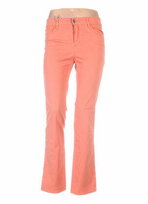 Pantalon droit fermeture zippée sous rabat boutonné taille normale orange COUTURIST femme