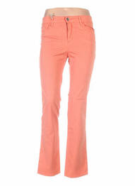 Pantalon droit fermeture zippée sous rabat boutonné taille normale orange COUTURIST femme