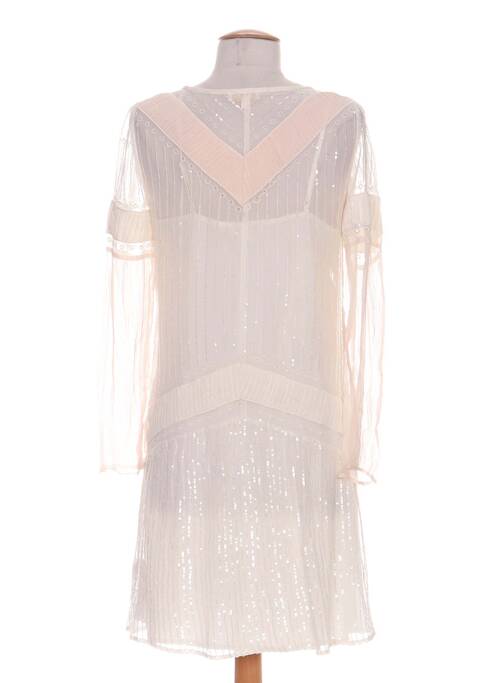 Robe mi-longue manches longues manches longues beige INTROPIA femme