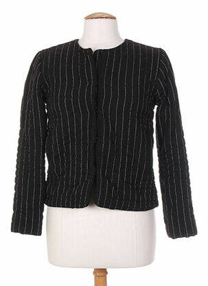 Veste casual col rond noir LAURENCE DOLIGE femme