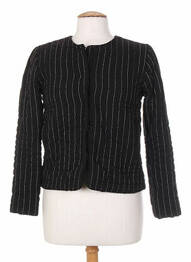 Veste casual col rond noir LAURENCE DOLIGE femme
