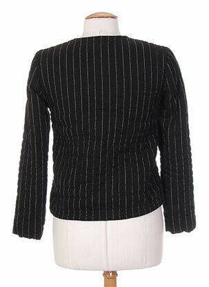 Veste casual col rond noir LAURENCE DOLIGE femme