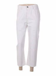 Pantacourt coupe droite taille normale blanc LEON & HARPER femme