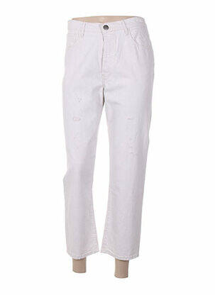 Pantacourt coupe droite taille normale blanc LEON & HARPER femme