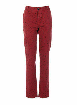 Pantalon flare taille basse taille basse rouge LEON & HARPER femme
