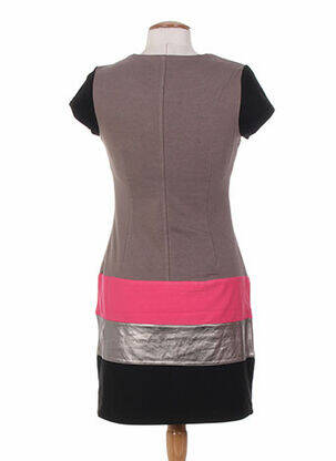 Robe courte manches courtes manches courtes marron MISS CAPTAIN femme
