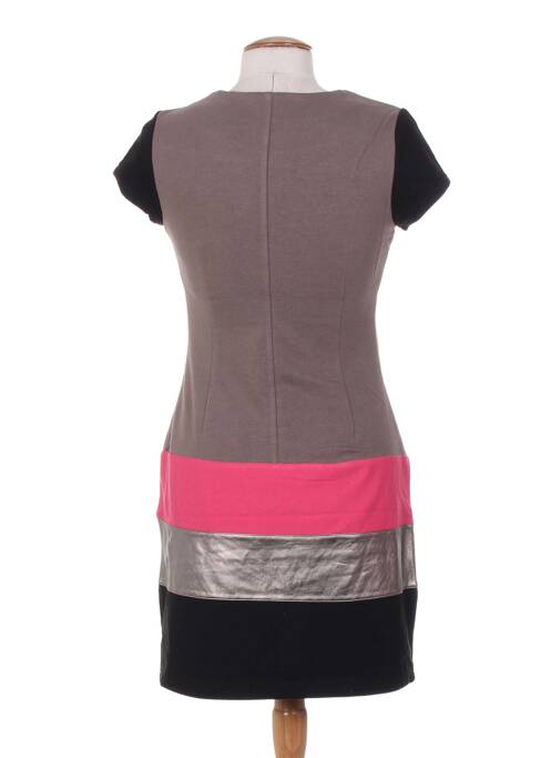 Robe courte manches courtes manches courtes marron MISS CAPTAIN femme