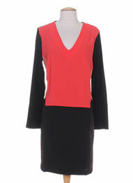 Robe courte manches longues manches longues rouge MISS CAPTAIN femme