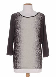 T-shirt coupe cintrée manches 3/4 marron MISS CAPTAIN femme