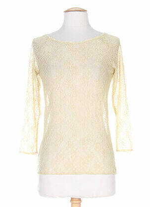 Blouse col rond manches 3/4 jaune ANNE TURTAUT femme