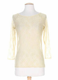Blouse col rond manches 3/4 jaune ANNE TURTAUT femme