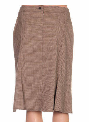 Jupe mi-longue coupe droite marron QUATTRO femme
