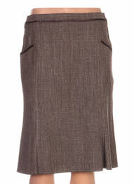 Jupe mi-longue coupe droite marron QUATTRO femme