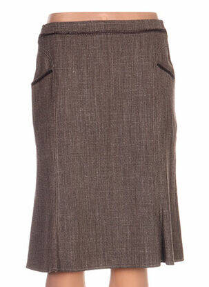Jupe mi-longue coupe droite marron QUATTRO femme