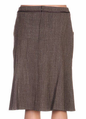 Jupe mi-longue coupe droite marron QUATTRO femme