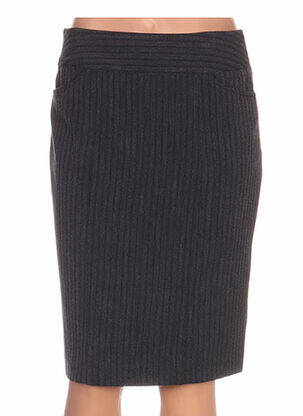 Jupe mi-longue coupe droite gris QUATTRO femme