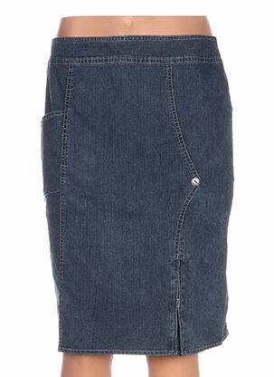Jupe mi-longue coupe droite bleu QUATTRO femme