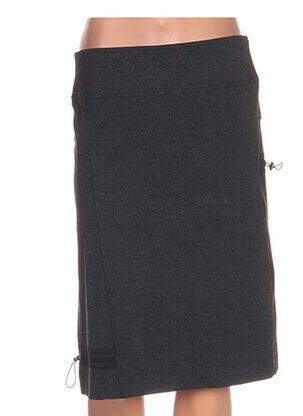 Jupe mi-longue stretch gris QUATTRO femme