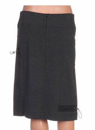 Jupe mi-longue stretch gris QUATTRO femme