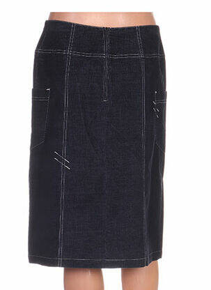 Jupe mi-longue coupe droite bleu QUATTRO femme