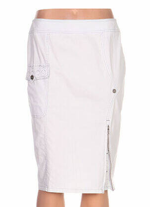 Jupe mi-longue coupe droite blanc QUATTRO femme
