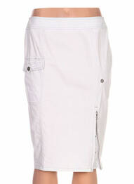 Jupe mi-longue coupe droite blanc QUATTRO femme