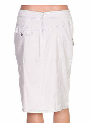 Jupe mi-longue coupe droite blanc QUATTRO femme