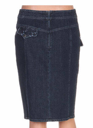 Jupe mi-longue coupe droite bleu QUATTRO femme