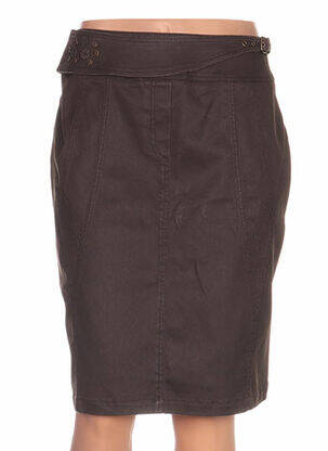 Jupe mi-longue coupe droite marron QUATTRO femme