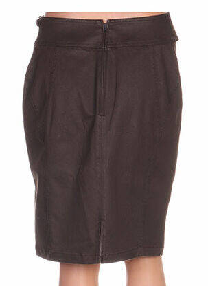 Jupe mi-longue coupe droite marron QUATTRO femme