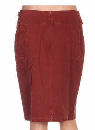 Jupe mi-longue coupe droite orange QUATTRO femme